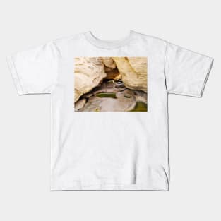 The Puddles With The Crystallized Salt Among The Rocks Kids T-Shirt